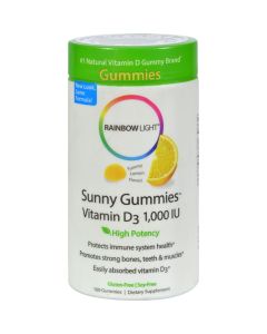 Rainbow Light Vitamin D Sunny Gummies Sour Lemon - 1000 IU - 100 Gummies