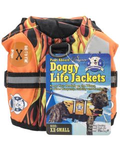 Fido Pet Products Paws Aboard Doggy Life Jacket XXS-Racing Flames