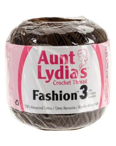 Coats Crochet Aunt Lydia's Fashion Crochet Thread Size 3-Coffee