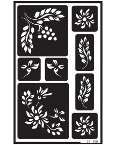 Armour Products Over 'N' Over Reusable Stencils 5"X8"-Berries