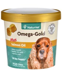 NaturVet Omega Gold - Plus Salmon Oil - Dogs - Cup - 90 Soft Chews