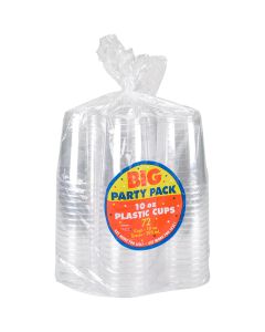 Amscan Big Party Pack Plastic Cups 10oz 72/Pkg-Clear