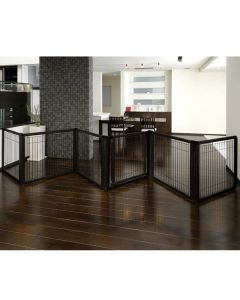 Richell Convertible Elite Pet Gate 6 Panel Black 130" - 134"  x 31.7" - 33.7" x 31.5"