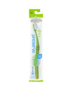 Preserve Adult Toothbrush in a Lightweight Pouch, Soft - 6 Pack - Assorted Colors