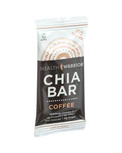 Health Warrior Chia Bar - Coffee - .88 oz Bars - Case of 15