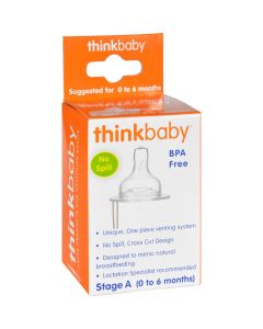 Thinkbaby Stage A Nipple with Vent (0-6 Months) - 2 Pack - Thinkbaby Stage A Nipple with Vent (0-6 Months) - 2 Pack