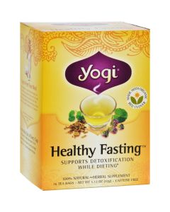 Yogi Healthy FastingHerbal Tea Caffeine Free - 16 Tea Bags - Case of 6