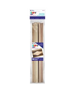 Loew-Cornell Simply Art Wood Square Dowels 12"-Natural Assorted Widths 10/Pkg