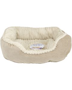 Ethical Pets Carved Plush Cuddler Step-In Bed 26"X21"X7"-Tan
