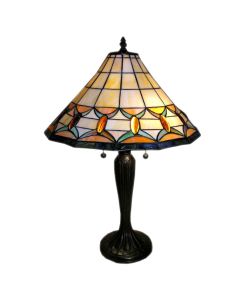 Warehouse of Tiffany Tiffany-style Jeweled Table Lamp - Tiffany-style Round Mission Jeweled Table Lamp