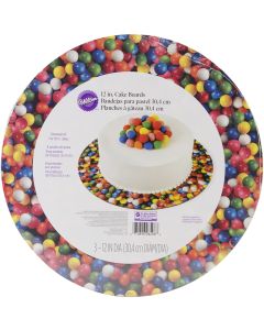 Wilton Cake Boards-12" Round Gumball 3/Pkg
