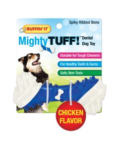 Westminster Pet Products Mighty Tuff Spiky Ribbed Bone Dog Toy-