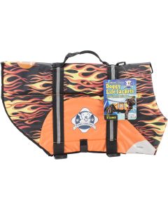 Fido Pet Products Paws Aboard Doggy Life Jacket Extra Large-Racing Flames