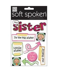 Me & My Big Ideas Soft Spoken Themed Embellishments-Hey Sister