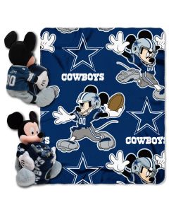 The Northwest Company Cowboys -Disney 40x50 Fleece Throw w/ 14" Plush Mickey Hugger