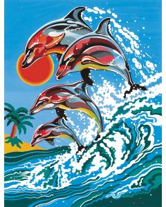 Reeves Junior Paint By Number Kit 9"X12"-Dolphins