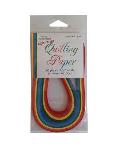 Lake City Craft Quilling Paper .125" 80/Pkg-Primary (5 Colors) - Quilling Paper .125" 80/Pkg-Primary (5 Colors)