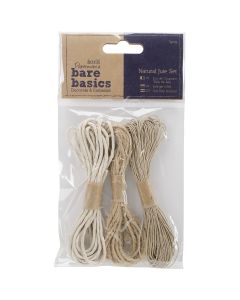docrafts Papermania Bare Basics Jute String 3/Pkg-Natural - Light, Medium & Dark