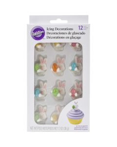 Wilton Royal Icing Decorations-Bunny Hugging Jelly Bean 12/Pkg