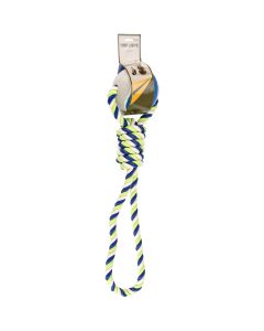 Nandog Pet Gear Nandog Tuff Love Tennis & Rope Dog Toy-Neon Blue/White
