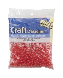 Darice Pony Beads 6mmX9mm 720/Pkg-Transparent Pink