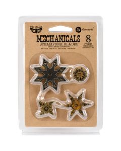 Prima Marketing Finnabair Mechanicals Metal Embellishments-Steampunk Blades 8/Pkg