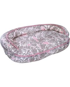 Worldwise Loved Ones Constant Comfort Bolster Pet Bed-Medium-Pink-32.75"X20"X9"
