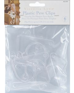 Darice Victoria Lynn Plastic Pew Clips 6/Pkg-Clear