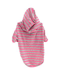 Nandog Pet Gear Stellar Pet Boutique Magenta Striped Hoodie-Extra Small