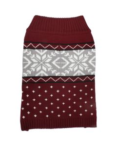 Bh Pet Gear Fair Isle Sweater Extra Small 11"-13"-Pomegranite