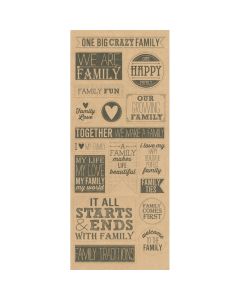 Multicraft Imports MultiCraft Kraft Sentiments Stickers -One Happy Family