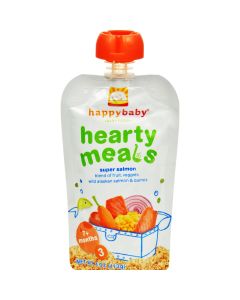 Happy Baby Organic Baby Food Stage 3 Super Salmon - 4 oz - Case of 16