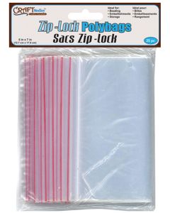 Multicraft Imports Ziplock Polybags 20/Pkg-5"X7" Clear