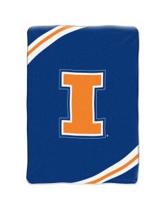 The Northwest Company ILLINOIS "Force" 60"80" Raschel Throw (College) - ILLINOIS "Force" 60"80" Raschel Throw (College)