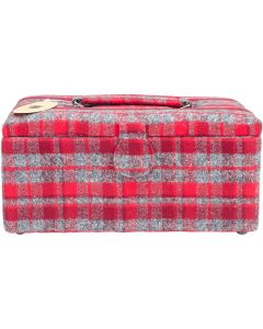 Prym Sewing Basket Rectangle-11.5"X6.5"X5" Red Plaid Print On Flannel