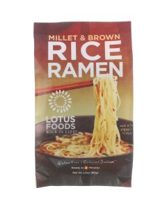 Lotus Foods Ramen - Organic - Millet and Brown Rice - with Miso Soup - 2.8 oz - case of 10