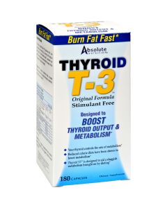 Absolute Nutrition Thyroid T-3 - 180 Capsules