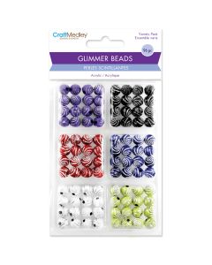 Multicraft Imports Glimmer Acrylic Disco Ball Bead Variety Pack 96/Pkg-Glitter Swirl