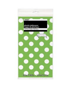 Unique Industries Plastic Tablecover 54"X108"-Lime Green Decorative Dots