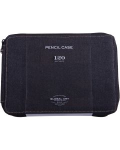 Global Art Canvas Pencil Case Holds 120-Black