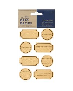 docrafts Papermania Bare Basics Kraft Stickers 32/Pkg-Labels