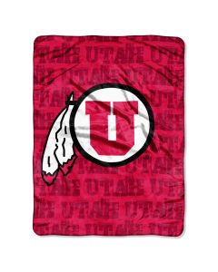 The Northwest Company Utah Micro Grunge  Micro 46x60 Raschel Throw (College) - Utah Micro Grunge  Micro 46x60 Raschel Throw (College)