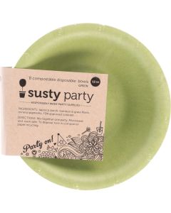 Susty Party Bowl - 12 oz - Light Green - Compostable - 8 count - case of 12