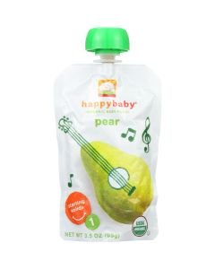 Happy Baby Baby Food - Organic - Starting Solids - Stage 1 - Pears - 3.5 oz - case of 16
