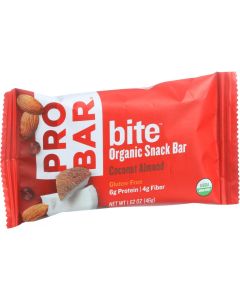 Probar Bite Organic Snack Bar - Coconut Almond - 1.62 oz Bars - Case of 12