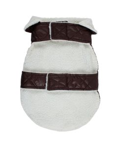 Bh Pet Gear Puff Coat W/Sherpa Small 13"-15"-Chocolate Brown