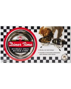 Ethical Pets Stainless Steel Double Diner Frame W/Bowls 1pt-