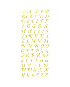 Multicraft Imports MultiCraft Clear Foil Font Stickers-Gold Script Alphabet