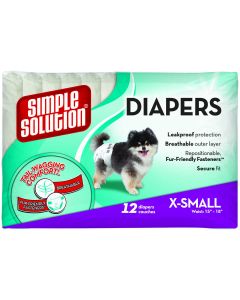 Simple Solution Disposable Dog Diapers 12 pack Extra Small White