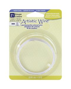 Beadalon Artistic Wire Flat-Silver-Plated - 21 Gauge, 3mmX.75mmX3'